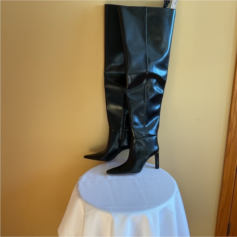 H&M  Black Over the Knee-High Boots Size 7. NWT - Picture 2 of 8